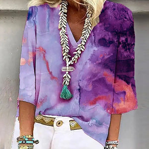 Rento V-kaula Tie Dye T-Paita