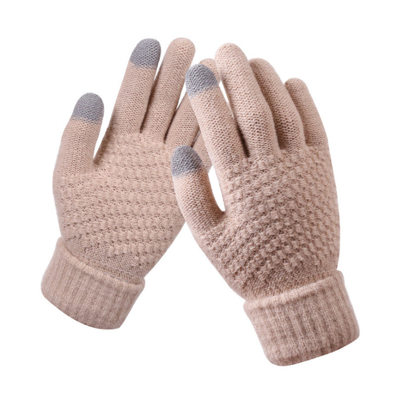 Jacquard paksut kosketusnäyttökäsineet