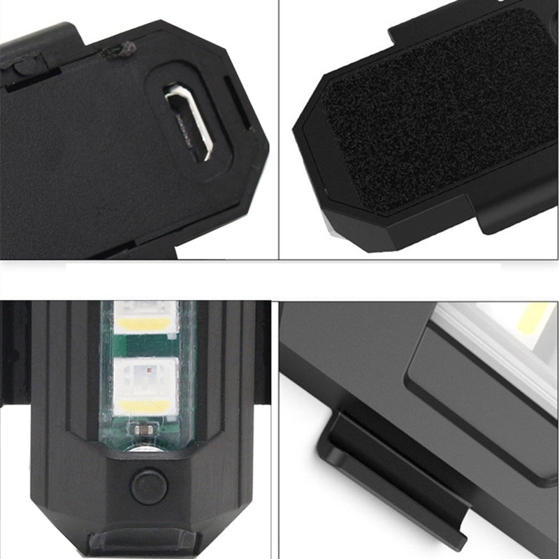 4 Väriä LED Aircraft Strobe Valot & USB lataus
