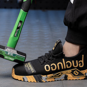 Hengittävät kevyet teräskärkiset turvakengät.