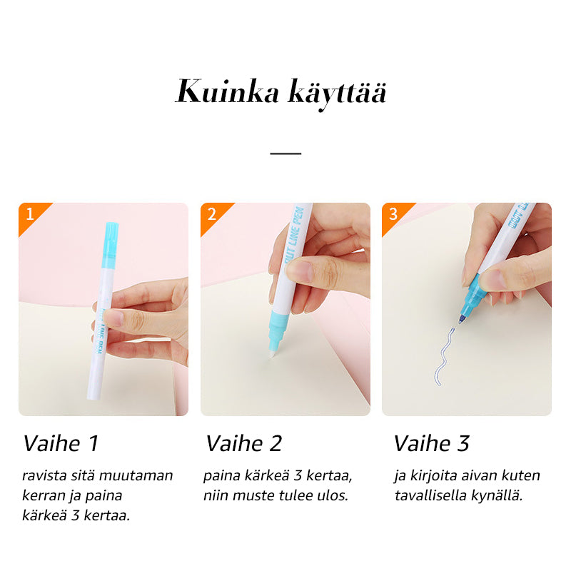 Taiteilijakynä korttien kirjoittamiseen ja piirtämiseen, 8 väriä