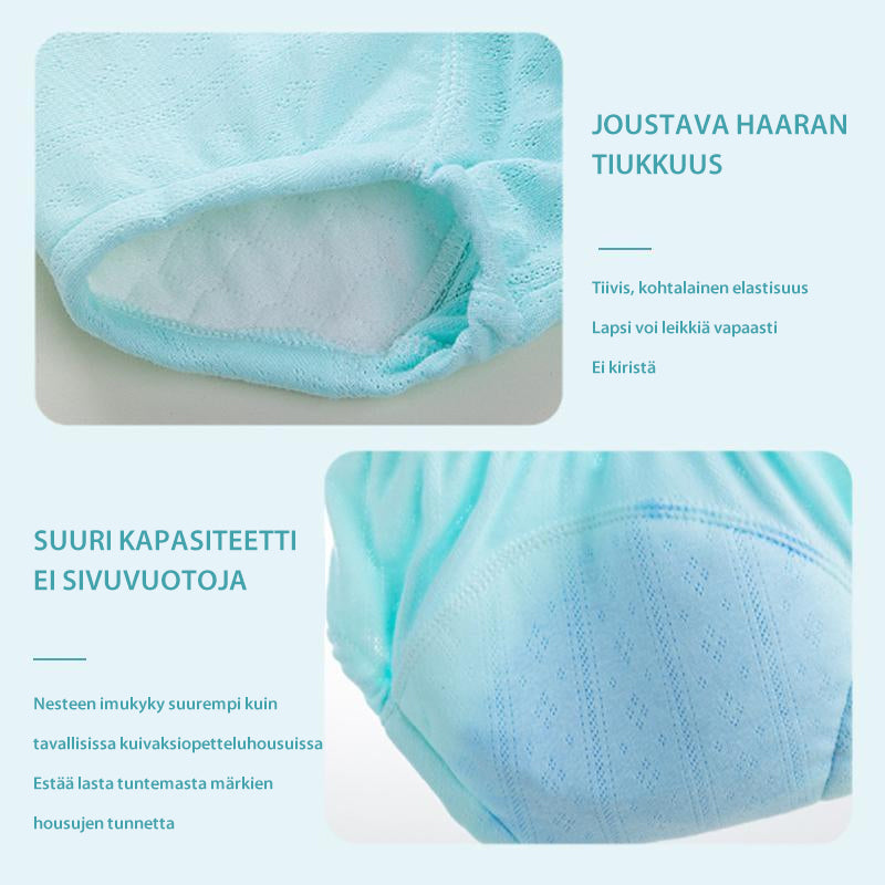 Lasten kuivaksiopetteluhousut