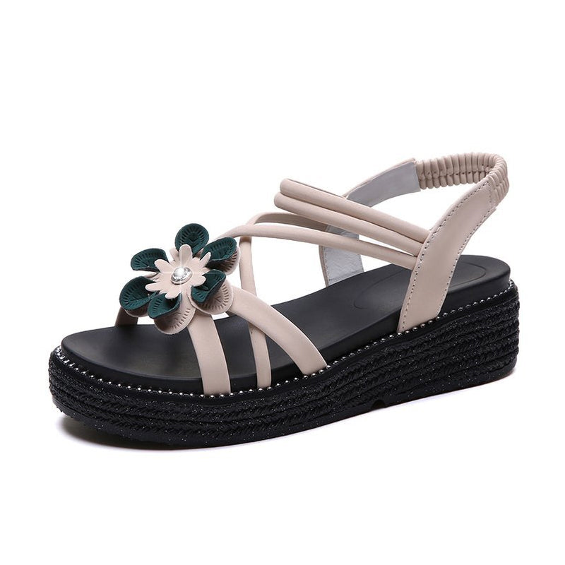 floral platform sandals