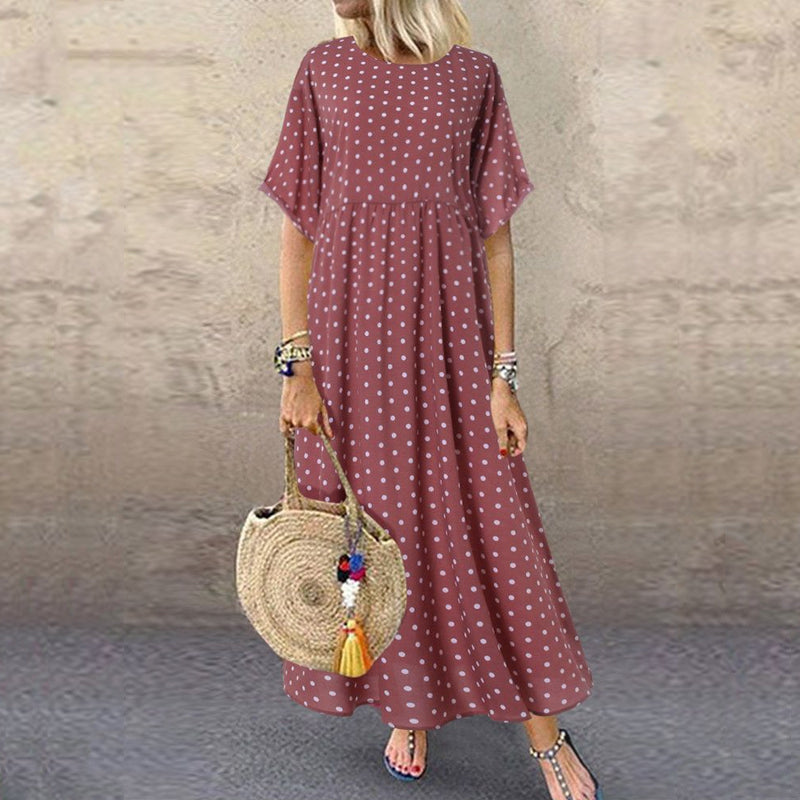 1/2-hihainen pilkullinen mekko