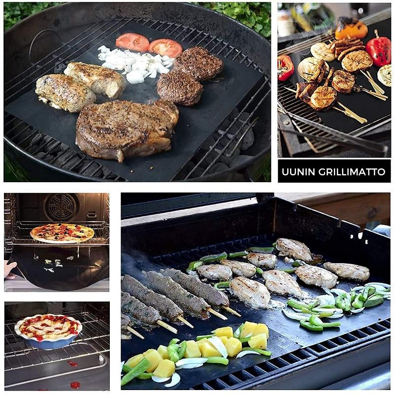 Tarttumattomat BBQ-grillimatot leikkuulaatikolla