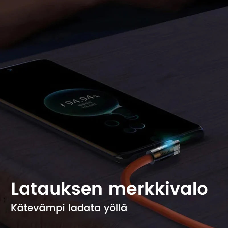 180° kääntyvä pikalatauskaapeli