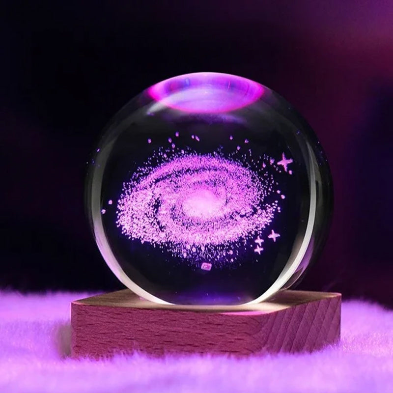3D Galaksi kristallipallo koristevalo