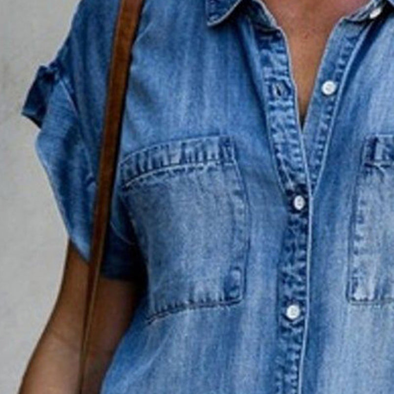 Lyhythihainen Denim Mekko