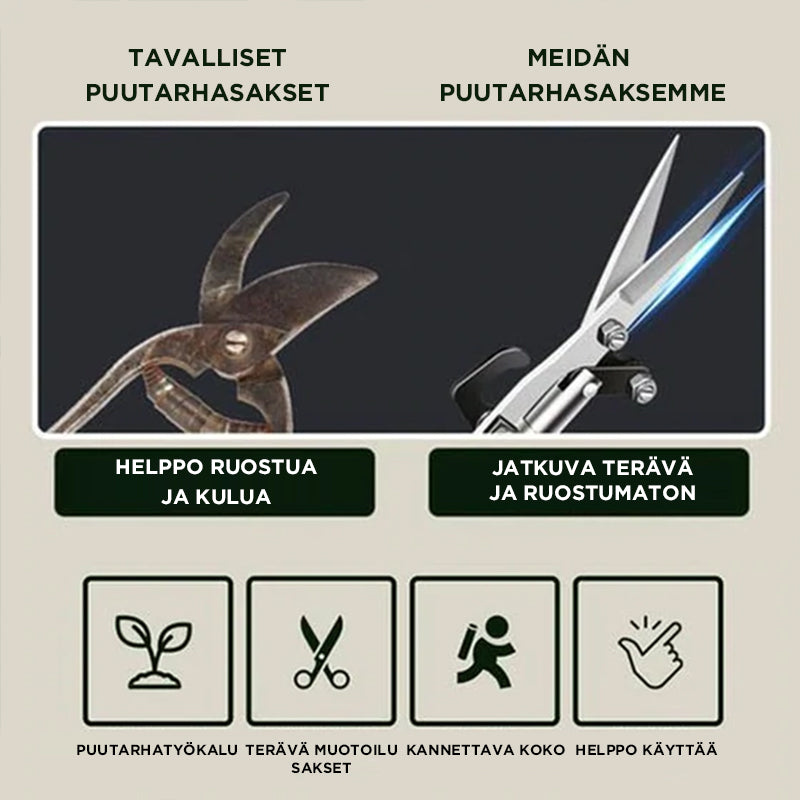 Teräväkärkiset puutarhasakset