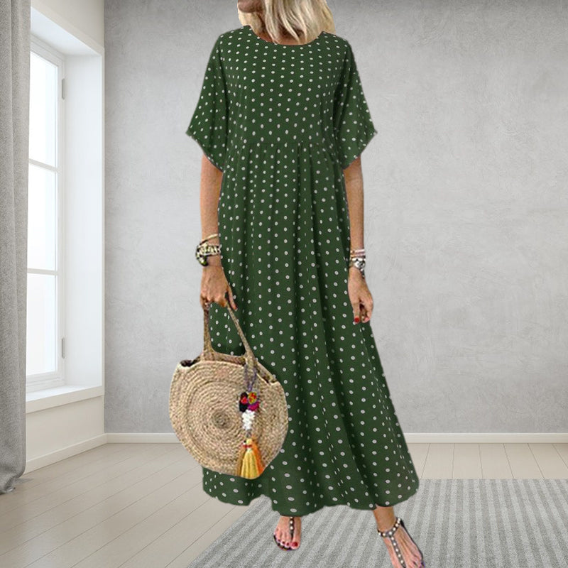 1/2-hihainen pilkullinen mekko