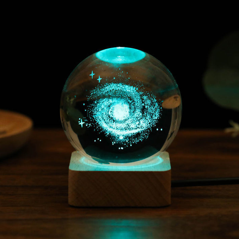 3D Galaksi kristallipallo koristevalo