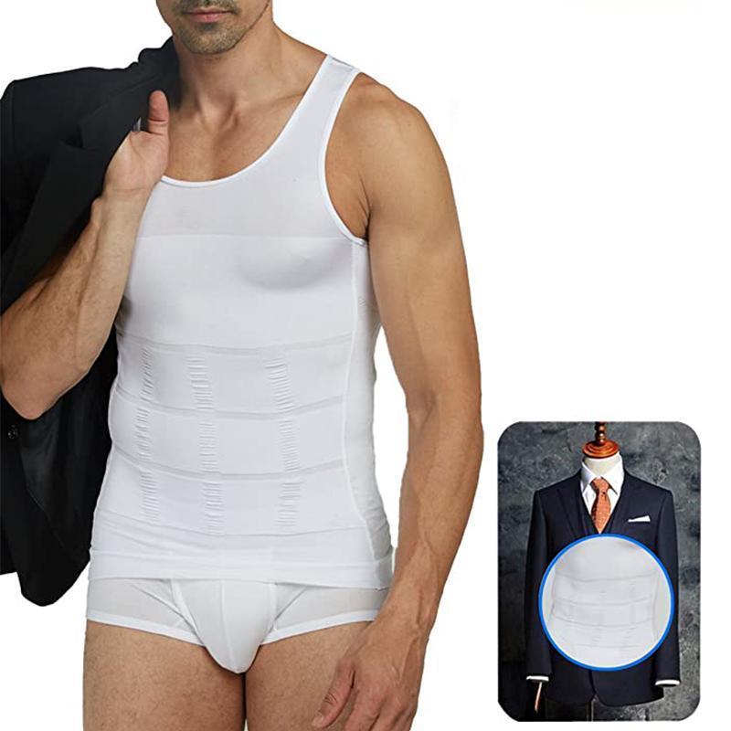 Miesten vartaloa muotoileva hihaton paita