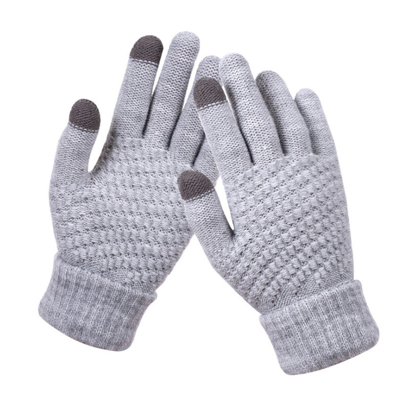 Jacquard paksut kosketusnäyttökäsineet