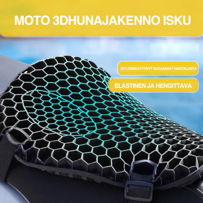 Hunajakenno 3D Hengittävä Moottoripyörän Istuintyyny