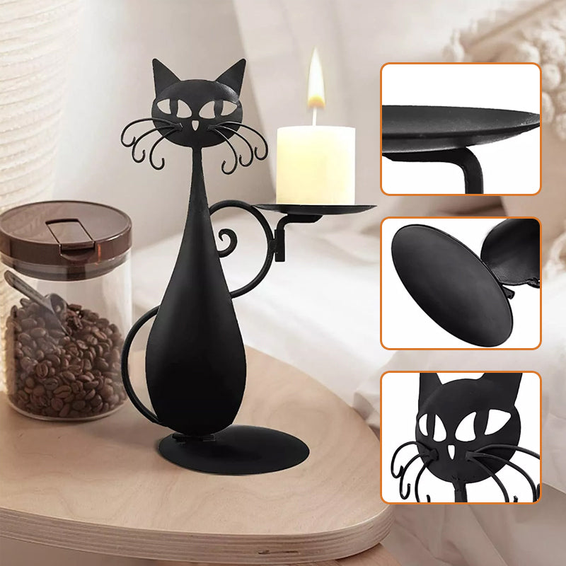 Musta kissa - kynttilänpidike