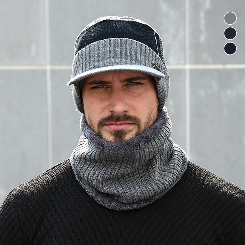 Fleece lämmin neulottu villahattu ja huivi setti