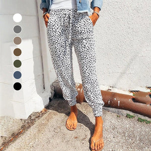 Naisten rennot leopardiprinttihousut