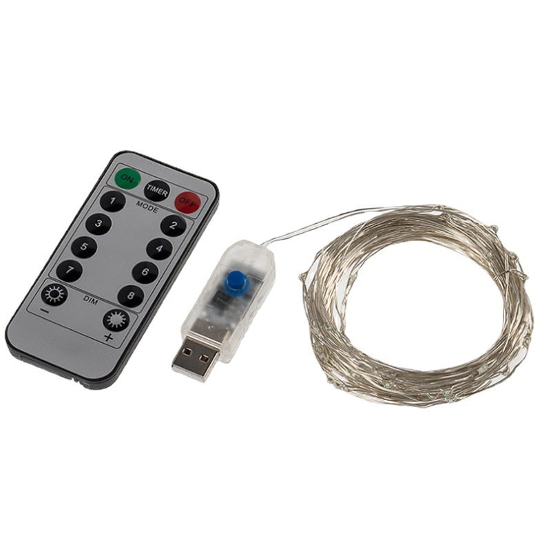 Kaukosäädettävä LED valolanka USB