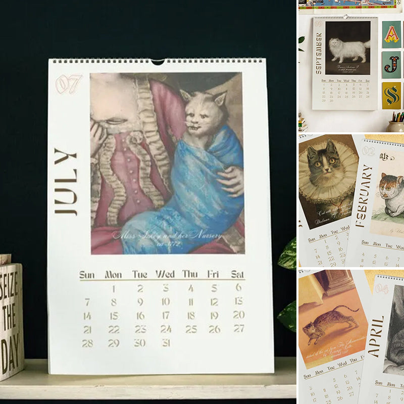 2024 seinälle ripustettu kalenteri, hauska taide uutuus lahja