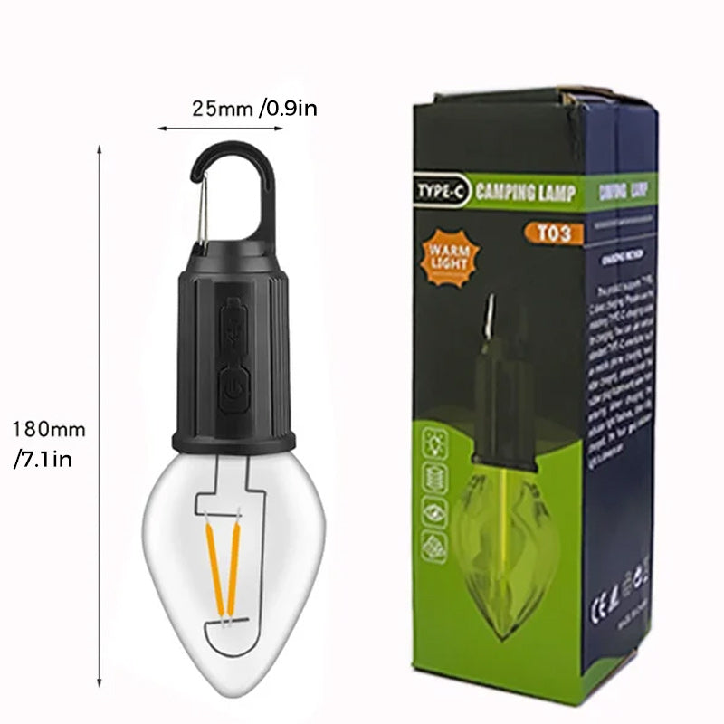 2023 Uusi Outdoor Camping roikkuu C-tyypin lataus Retrolamppu valo